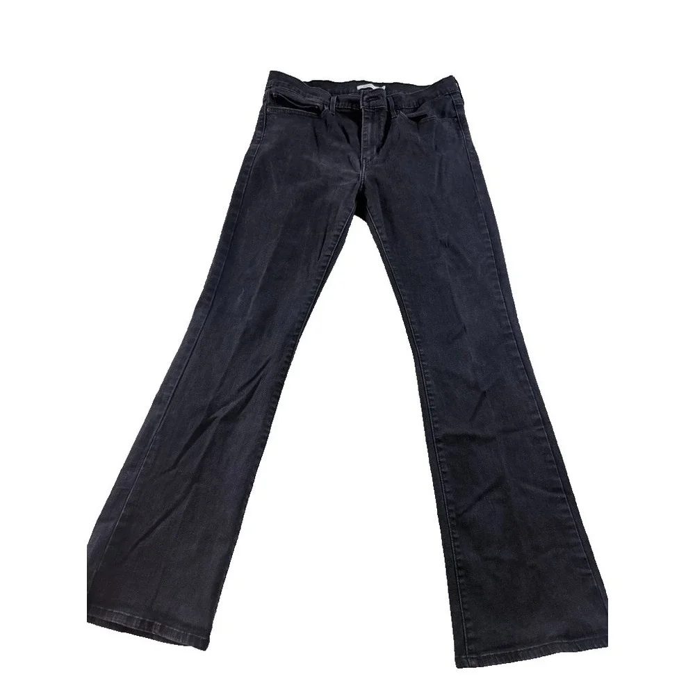 Levi's 518 Slimming Boot Black Jeans Women's W33 L32 Stretch Denim